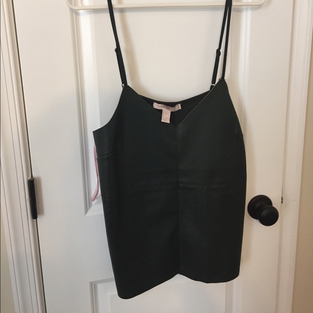 Forever 21 hunter green leather front tank new